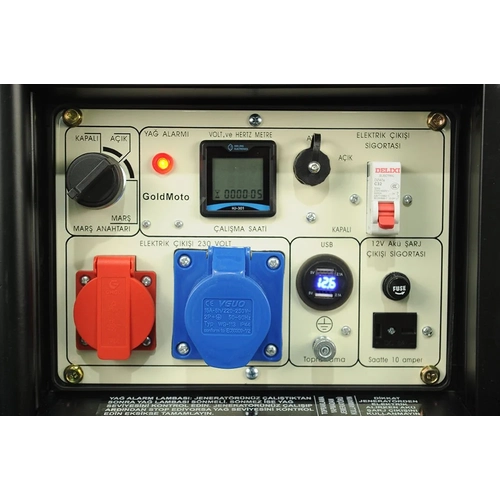 GoldMoto GM9.5DJ 8.7Kva Monofaze Mar�l� Dizel Jenerat�r