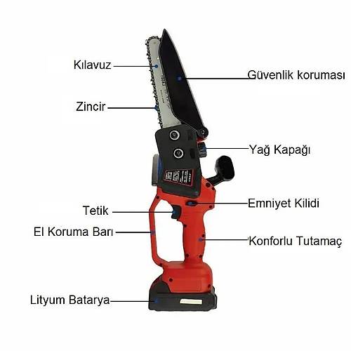 Garden Pro VST9C208 Lityum Akl arjl Budama Testeresi AGRO-VST9C208-1