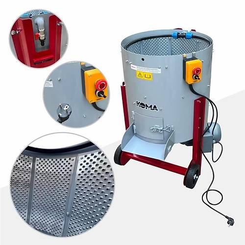KOMA 100 Litrelik Ceviz Soyma Makinesi-elik Rende-Sabit Devir-AGRO