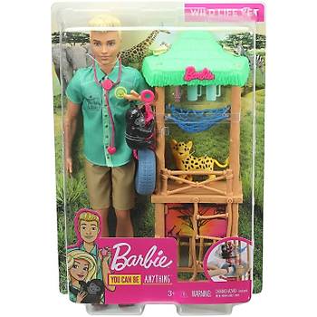 Barbie Ken ve Meslek Oyun Setleri Vahi Hayvan Eitmeni