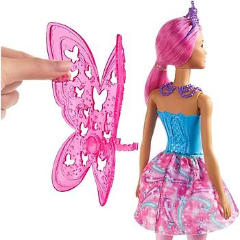 Barbie Dreamtopia Peri Bebekler Mavi Pembe Elbiseli Pembe Sal