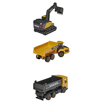 Majorette 1:64 Volvo naat Aralar 3'l Set Excavator EC950F Hauler A60H FMX Dumper