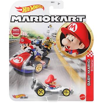 Hot Wheels Mario Kart Karakter Aralar Baby Mario