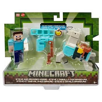 Minecraft Figrler kili Paket Steve ve Zrhl At