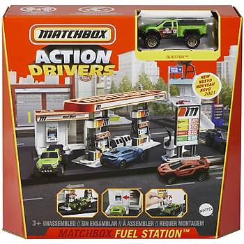 Matchbox Aksiyon Srcleri Oyun Seti Benzin stasyonu