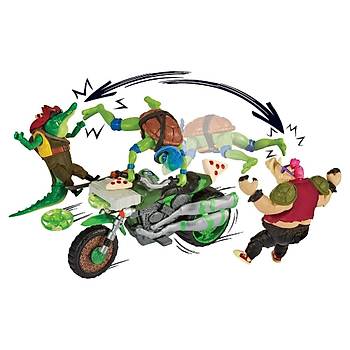 Tmnt Ninja Kaplumbağalar Araçlar ve Figürler Leonardo Ninja Kick Cycle