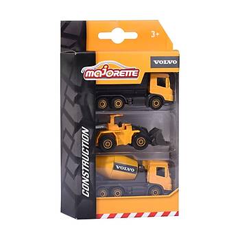 Majorette 1:64 Volvo naat Aralar 3'l Set Wheel Loader L350H Fmx Skip Fmx Mixer