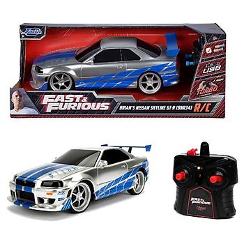 Jada 1:16 Uzaktan Kumandal Usb arjl Fast & Furious Brian's 2002 Nissan Skyline GT-R (BNR34)