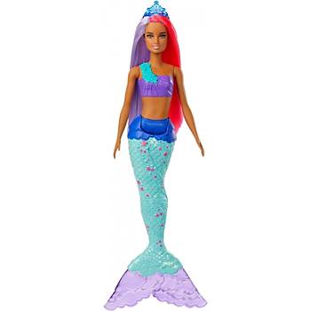 Barbie Dreamtopia Denizkızı Bebekler Koyu Tenli Mavi Pembe Saçlı