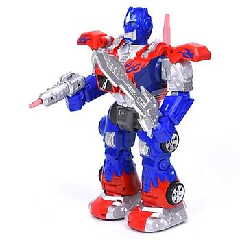 Defa Uzaktan Kumandal Sesli ve Ikl Robot 38 Cm Tower Thunder Krmz