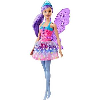 Barbie Dreamtopia Peri Bebekler Pembe Elbiseli Mor Sal