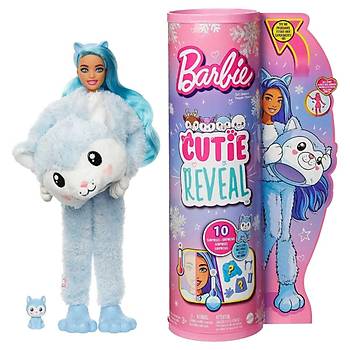 Barbie Cutie Reveal Snowflake Sparkle Bebekler Husky Kpek Yavrusu