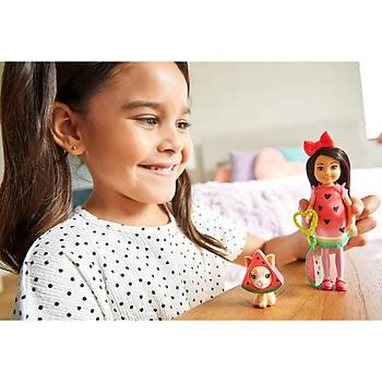 Barbie Kostümlü Chelsea ve Hayvancığı Oyun Setleri Karpuz Kostümü