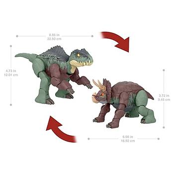 Jurassic World Değişim Serisi Çifte Tehlike Büyük Dinozor Figürleri Giganotosaurus & Nasutoceratops