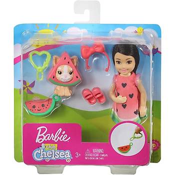 Barbie Kostümlü Chelsea ve Hayvancığı Oyun Setleri Karpuz Kostümü