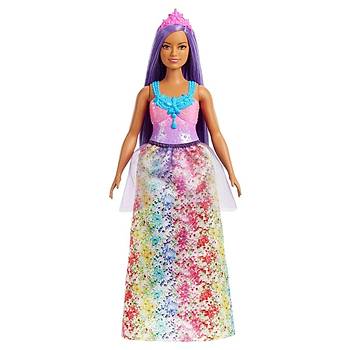 Barbie Dreamtopia Prenses Bebek Kıvrımlı, Mor Saçlı, Işıltılı Korse, Prenses Etek ve Taçlı