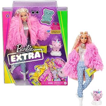 Barbie Extra Bebek ve Aksesuarlar Pembe Ceketli Bebek