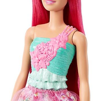 Barbie Dreamtopia Prenses Bebek  Koyu Pembe Saçlı, Işıltılı Korse, Prenses Etek ve Taçlı