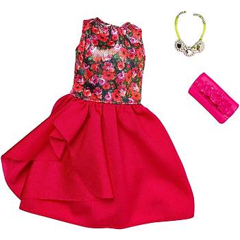 Barbie'nin Son Moda Kyafetleri iekli st Krmz Etek