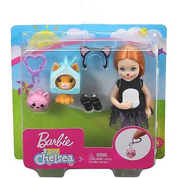 Barbie Kostml Chelsea ve Hayvanc Oyun Setleri Kedi Kostm