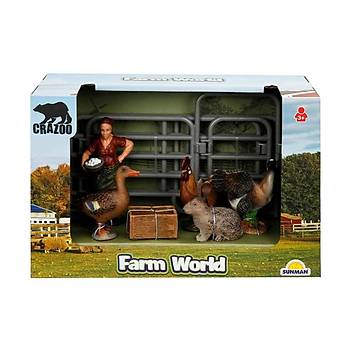 Crazoo Farm World Çiftlik Hayvanları Seti Gri Tavşan