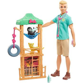 Barbie Ken ve Meslek Oyun Setleri Vahi Hayvan Eitmeni