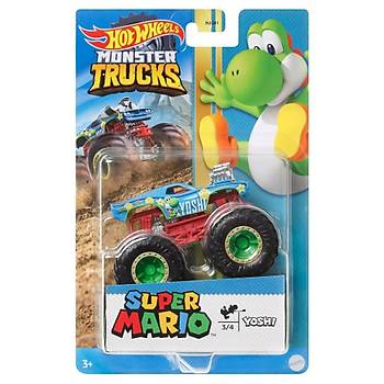 Hot Wheels Monster Trucks 1:64 Super Mario Temal Arabalar Yoshi