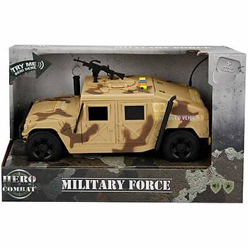 Hero Combat Sesli ve Ikl Askeri Hummer Jeep Krem
