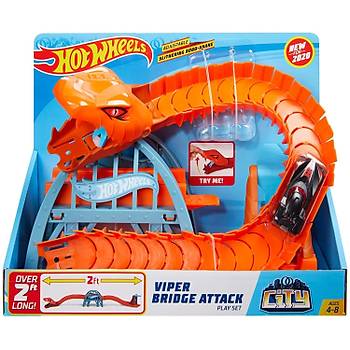 Hot Wheels ehirde Yaratk Maceras Oyun Seti Serisi Ylanl Kpr Saldrs