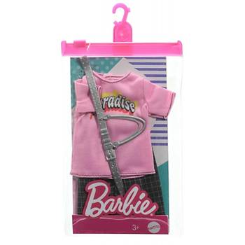 Barbie Ken Bebek Kıyafet Koleksiyonu Pembe T-Shirt ve Kareli Pantolon