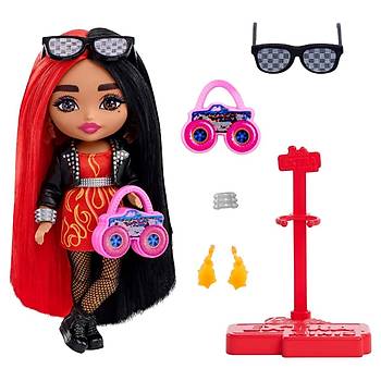 Barbie Extra Mini Bebekler Alev Baskl Elbise