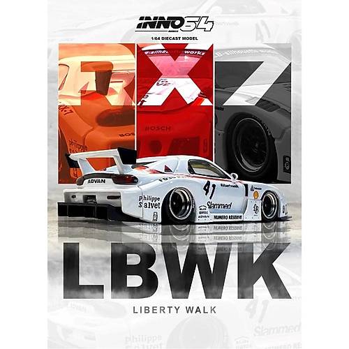 Inno64 1:64 Scale Mazda RX7 LB-Super Silhoutte 41 Slammed