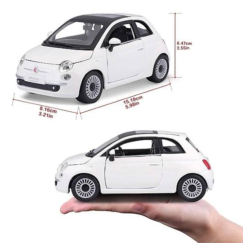 Bburago 1:24 Fiat 500 (2007) Beyaz
