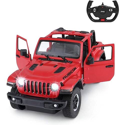 Rastar 1:14 Uzaktan Kumandal Araba Jeep Wrangler Rubicon Man Kap Alan 2.4 Ghz Krmz