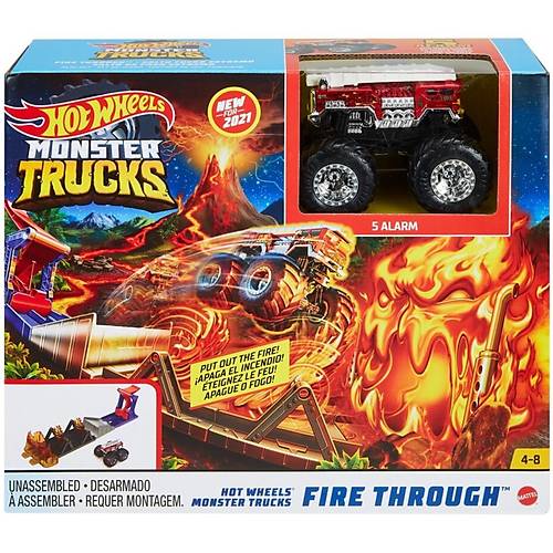 Hot Wheels Monster Trucks Aksiyona Balang Oyun Seti Fire Through