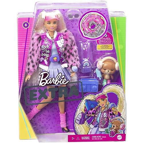 Barbie Extra Bebek ve Aksesuarlar Pembe apkal Bebek