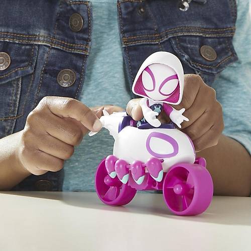 Spidey and His Amazing Friends Ghost-Spider Figr ve Moto-Helikopter