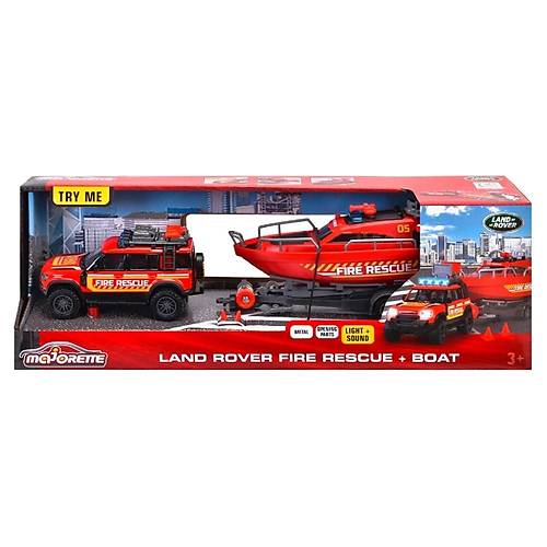 Majorette Ara Seti Land Rover Fire Rescue & Boat Sesli ve Ikl 