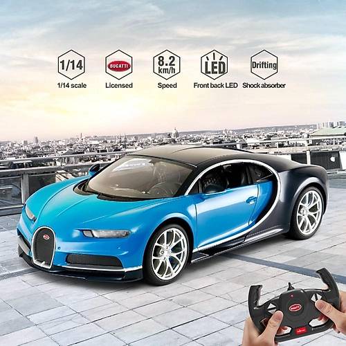 Rastar 1:14 Uzaktan Kumandal Araba Bugatti Chiron 2.4 Ghz Ikl Mavi