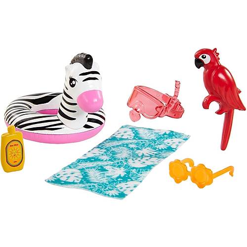 Barbie ve Chelsea Kayp Doum Gn Chelsea ve Hayvanlar Oyun Setleri Zebra Simitli