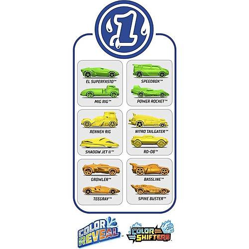 Hot Wheels Color Reveal Renk Deitiren zel 2'li Aralar 1. Seri Mavi