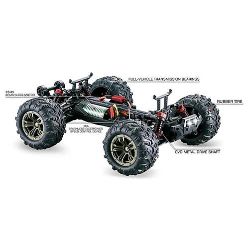 Xinlehong 1:16 Brushless Uzaktan Kumandal Yksek Hzl Rc Araba 52km/s 2.4Ghz 4WD Usb arj Turuncu