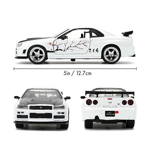 Jada 1:32 Pink Slips 2002 Nissan Skyline GT-R (R34) Model Araba | ocuklar ve Yetikinler in