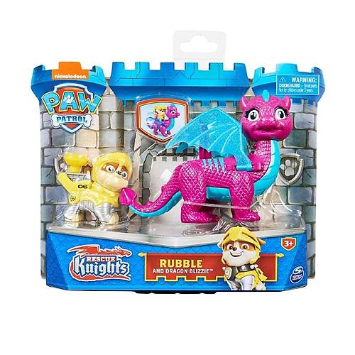 Paw Patrol Kurtarma Sovalyeleri ve Ejderha kili Set Rubble ve Dragon Blizzie