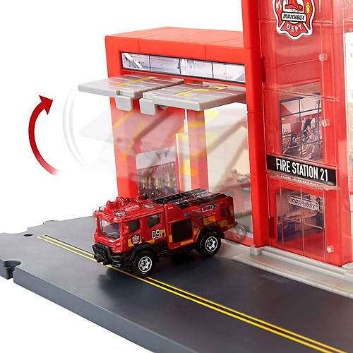 Matchbox Aksiyon Srcleri Oyun Seti Ikl ve Sesli tfaiye Kurtarma Ekibi