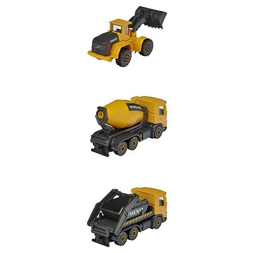 Majorette 1:64 Volvo naat Aralar 3'l Set Wheel Loader L350H Fmx Skip Fmx Mixer