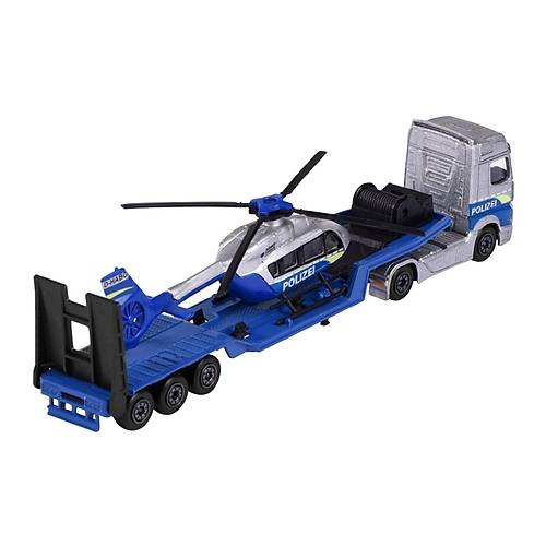 Majorette Transporter Mercedes-Benz Actros & Police Helicopter