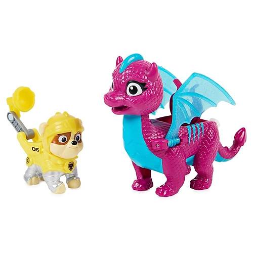 Paw Patrol Kurtarma Sovalyeleri ve Ejderha kili Set Rubble ve Dragon Blizzie