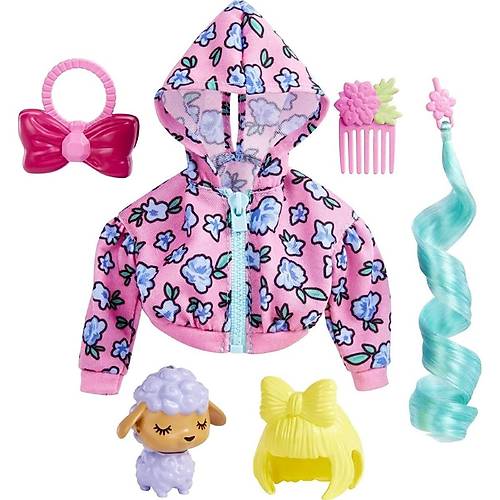 Barbie Extra Hayvan Dostlar ve Kyafet Paketleri iekli Sweat