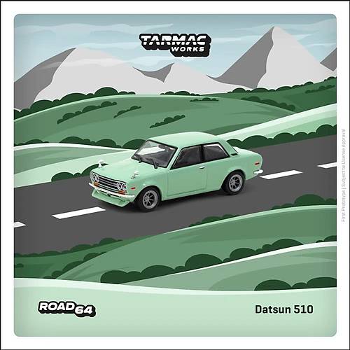 Tarmac 1:64 Datsun 510 Light Green T64R-052-GR